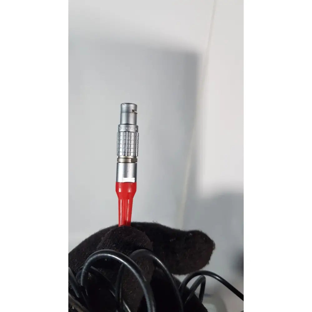 Silver and red textured grip bnc connector in Volcano s5 imaging system operator’s manual for reuse medical use