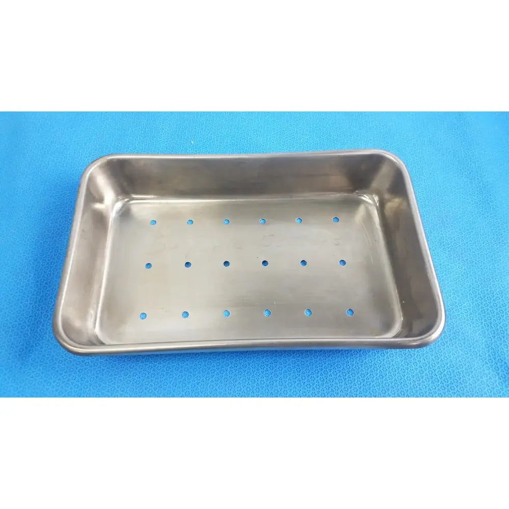 Reuse Medical Vollrath Stainless Steel Perforated Instrument Tray – Sterilization Container Sterilization Trays & Cases, second-hand product photo 1