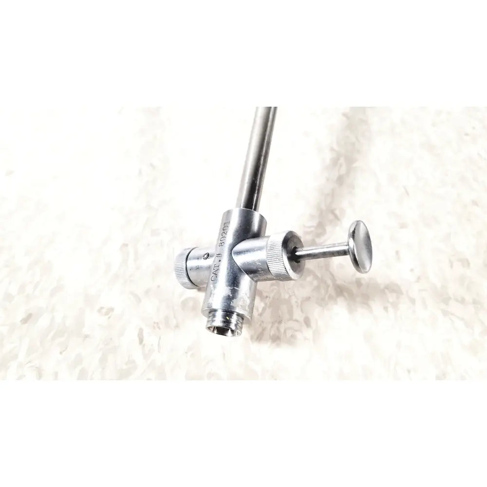 Silver metallic vwgh cat endoscope sheath with cylindrical shaft and adjustable knob for reuse medical applications