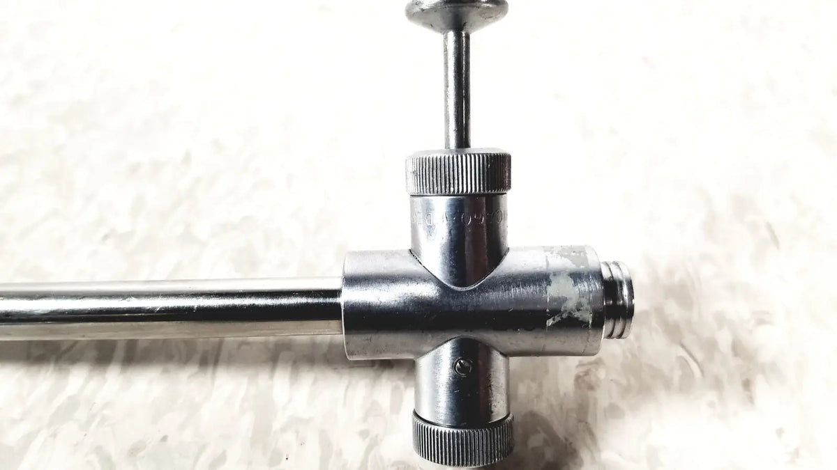 Vwgh cat t-shaped silver metal valve with threaded connections and knurled knob for reuse medical endoscope sheath use
