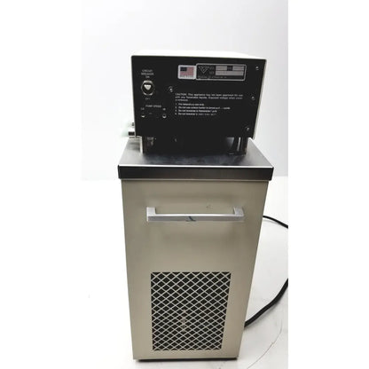 Industrial-grade stainless steel vwr scientific 1160 recirculating water bath with black control panel and silver handle