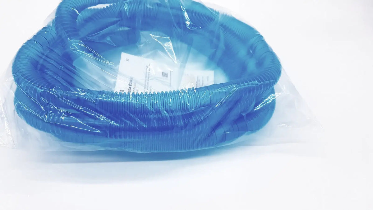 Blue corrugated plastic hose in clear packaging for vyaire 0y1778 airlife ventilator circuit use