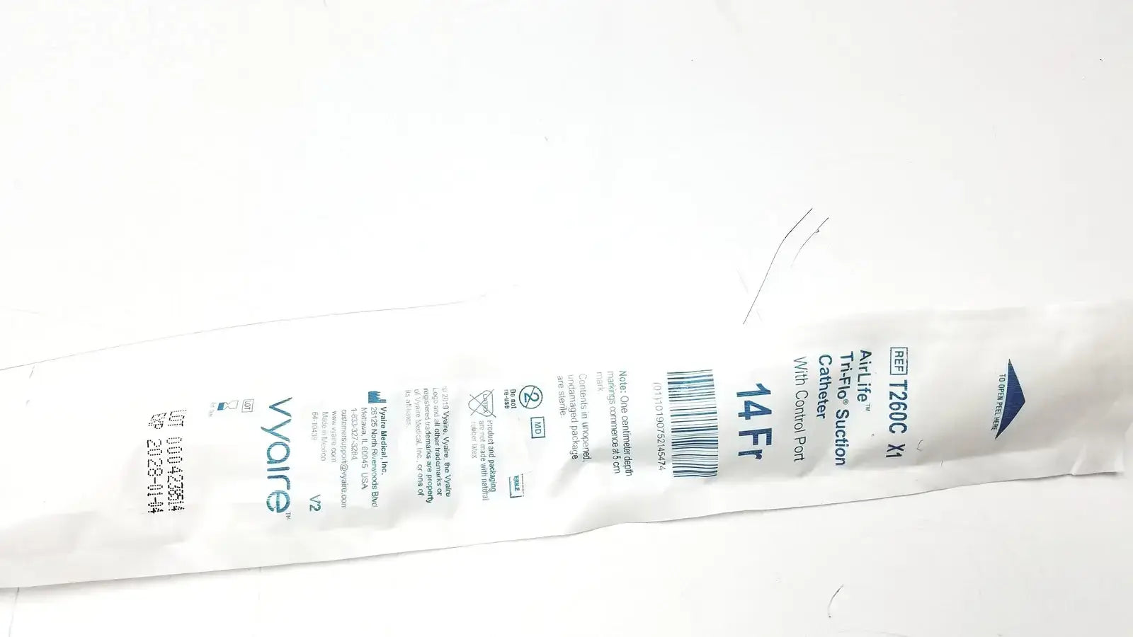 Vyaire AirLife Tri-Flo Suction Catheter, 14Fr (T260C X1) Suction Catheter, second-hand product photo 2