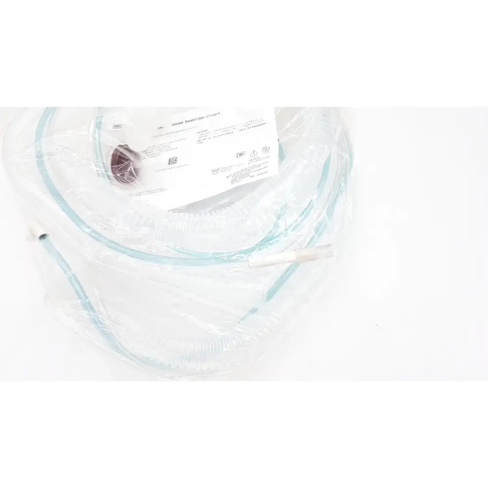 Vyaire airlife volume ventilator circuit with clear plastic tubing and white connectors packaged in transparent wrapping