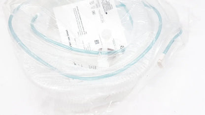 Clear plastic-wrapped medical tubing with light blue tint and white connectors for vyaire airlife volume ventilator circuit