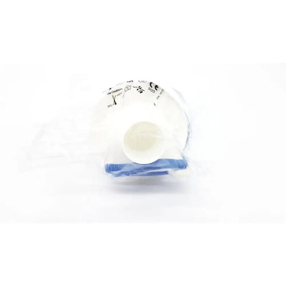 White plastic medical device with blue accents in clear packaging by vyaire medical gmbh for reuse medical use