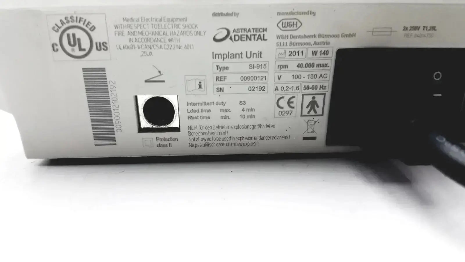 W & H W&H Astra Tech SI-915 Dental Dentistry Handpiece Unit Dental Handpiece Unit, second-hand product photo 4