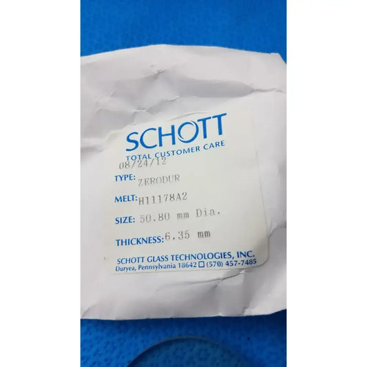 Schott W1147 Schott Zerodur Exp. Class 2 127x90mm Ellipse 10mm + Melt H11178A2 6.35mm Optical Glass Substrate, as-is (for parts) product photo 2