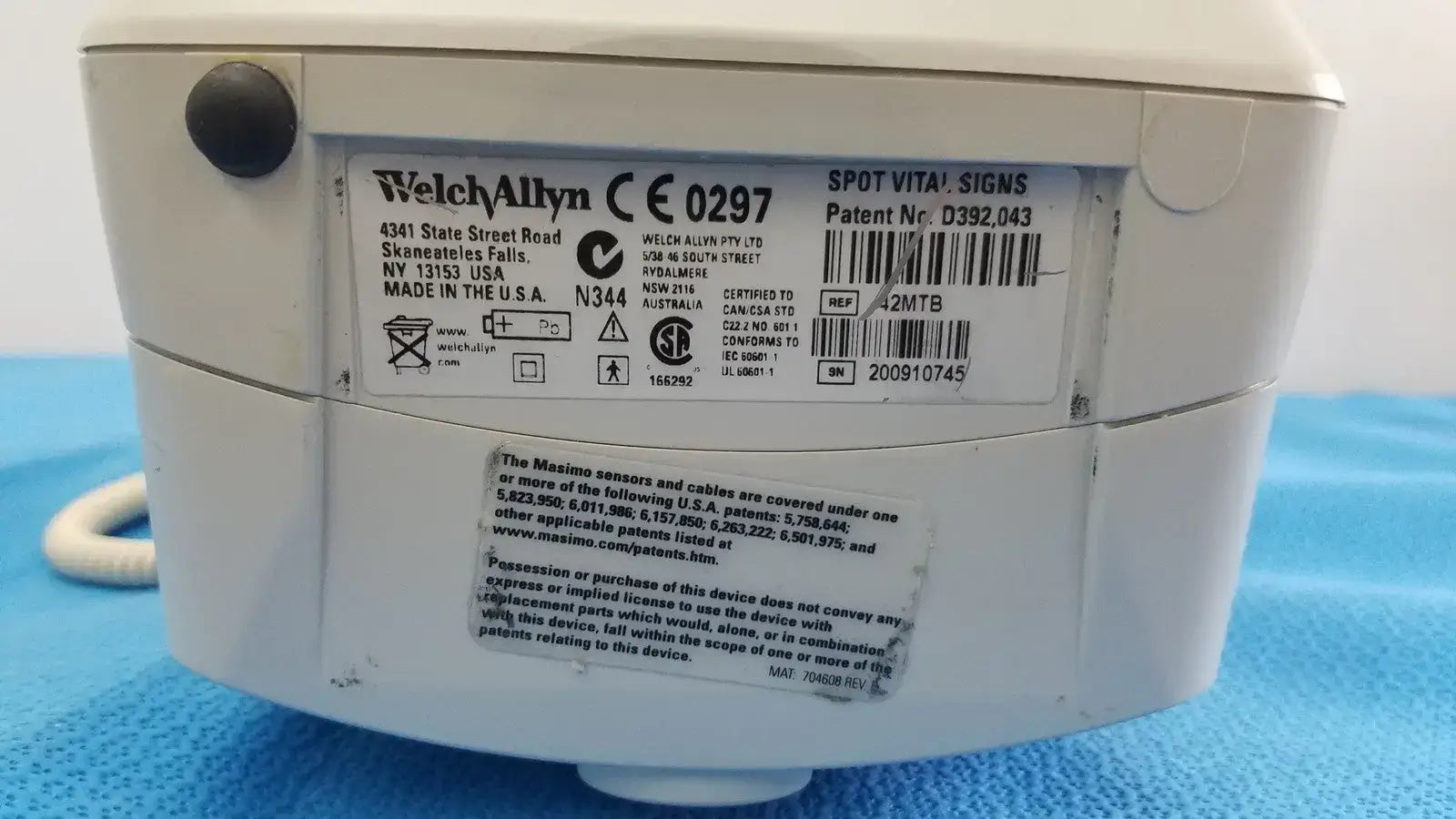 Welch Allyn 42MTB Spot Vital Signs Monitor Vital Signs Monitor, as-is (for parts) product photo 8