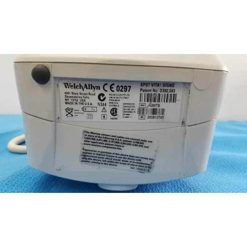 Welch Allyn 42MTB Spot Vital Signs Monitor Vital Signs Monitor, as-is (for parts) product photo 8
