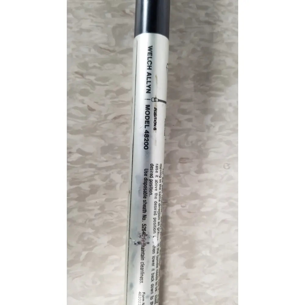 Welch Allyn 48200 fiberoptic light pipe with white label and black text for 48740 halogen medical exam use