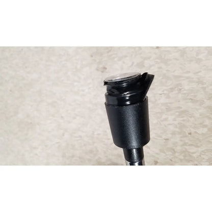 Black cylindrical camera tripod head with clear cap and metal shaft for welch allyn 48200 fiberoptic light pipe