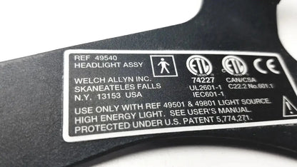 Welch Allyn 49540 Surgical Headlight Assy Surgical Headlight Assembly, as-is (for parts) product photo 7
