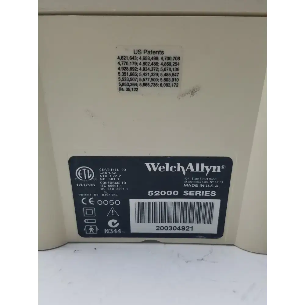 Welch Allyn 52000 Series Vital Signs Monitor Vital Signs Monitor, as-is (for parts) product photo 11