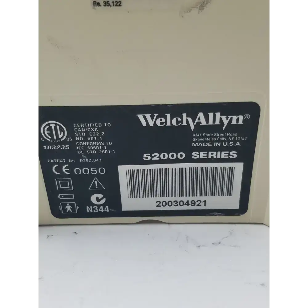 Welch Allyn 52000 Series Vital Signs Monitor Vital Signs Monitor, as-is (for parts) product photo 9