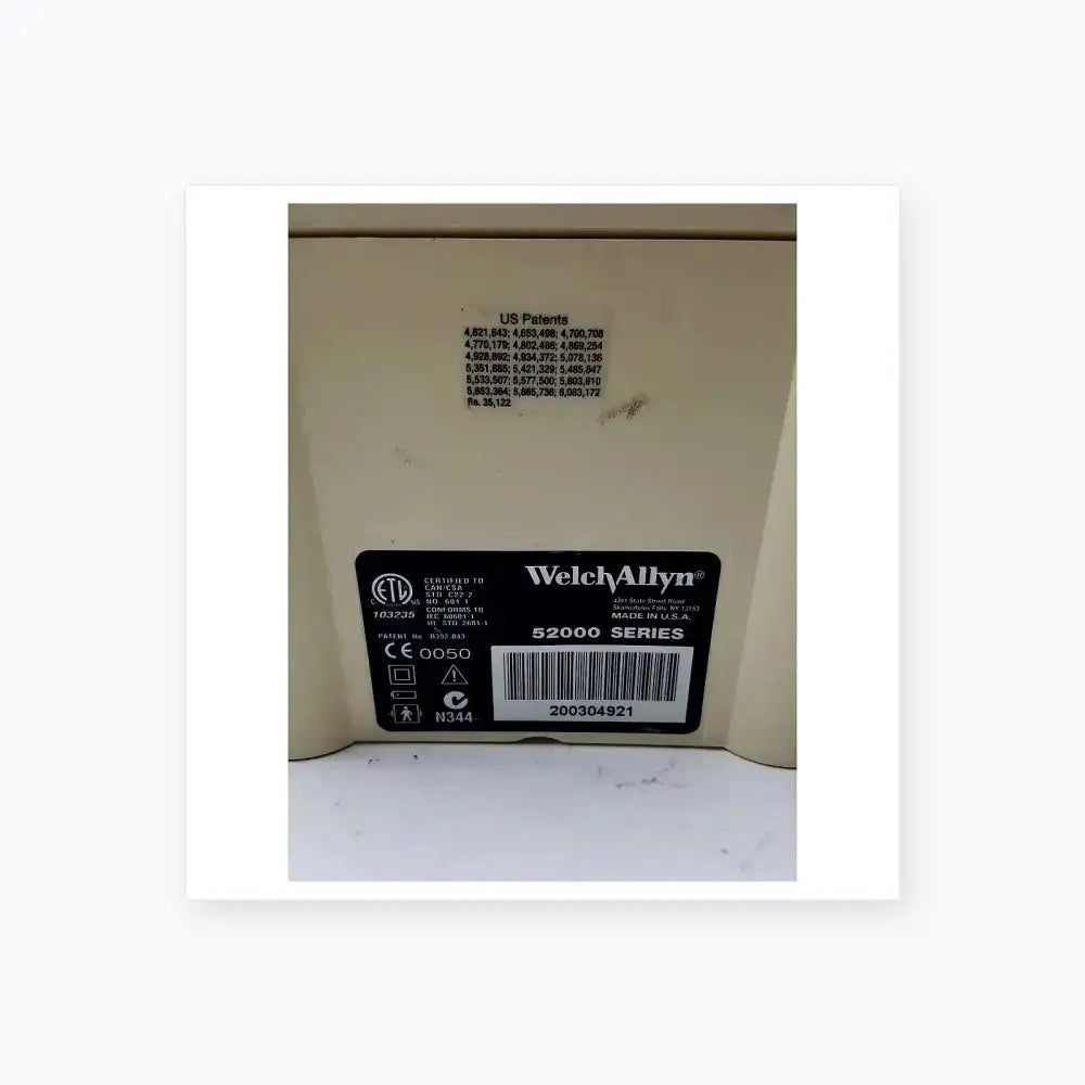Welch Allyn 52000 Series Vital Signs Monitor Vital Signs Monitor, as-is (for parts) product photo 11