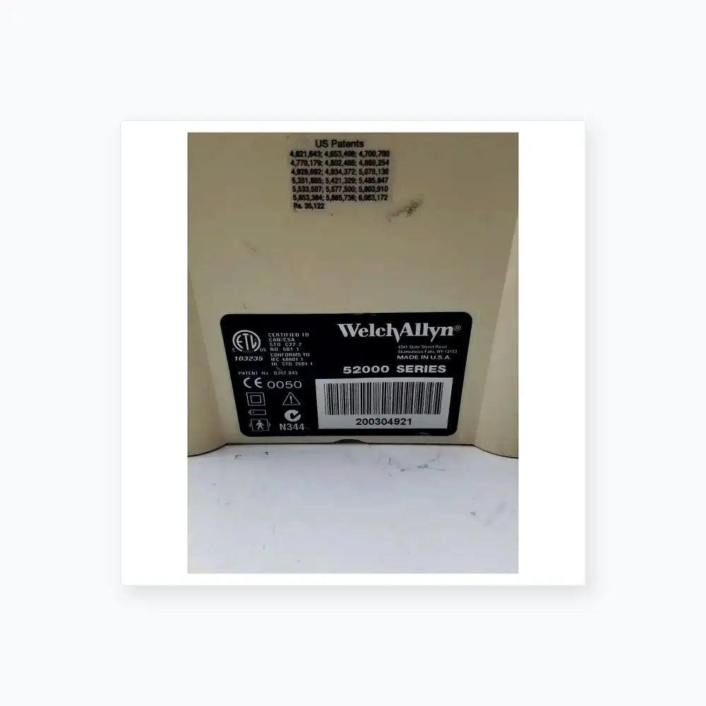 Welch Allyn 52000 Series Vital Signs Monitor Vital Signs Monitor, as-is (for parts) product photo 10
