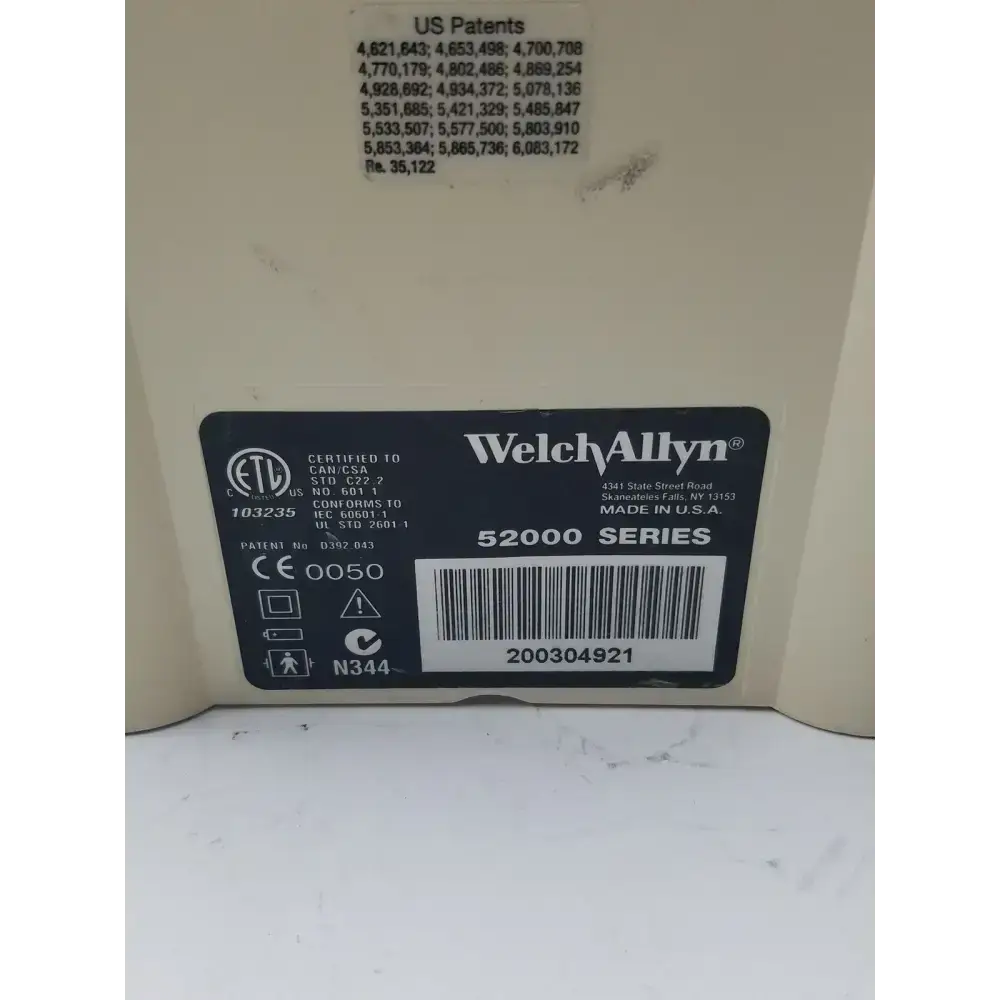 Welch Allyn 52000 Series Vital Signs Monitor Vital Signs Monitor, as-is (for parts) product photo 10