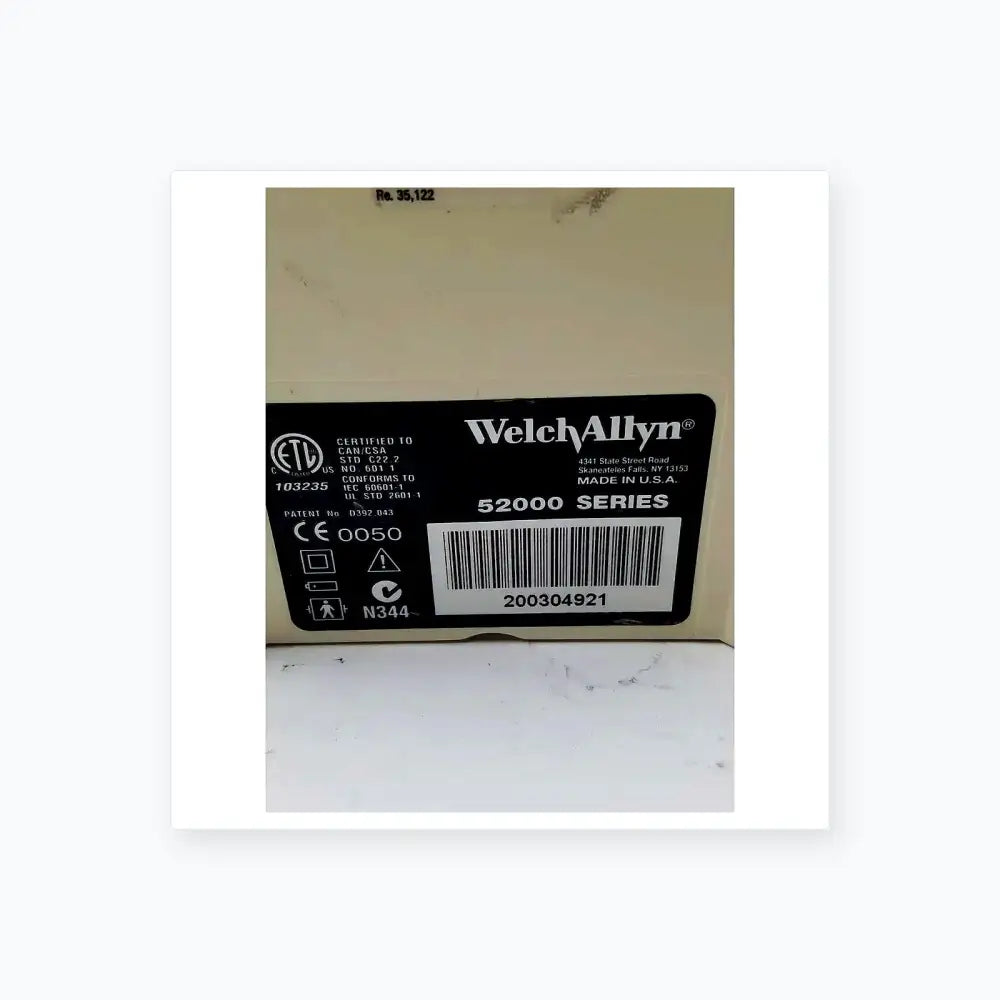 Welch Allyn 52000 Series Vital Signs Monitor Vital Signs Monitor, as-is (for parts) product photo 9