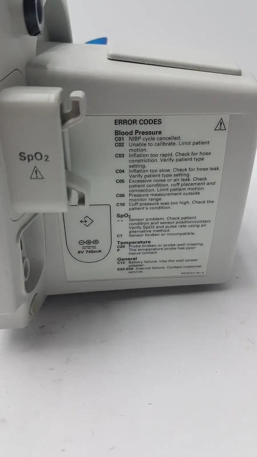 Welch Allyn 53000 Series Vital Signs Monitor 007-0434-00 Vital Signs Monitor, as-is (for parts) product photo 10