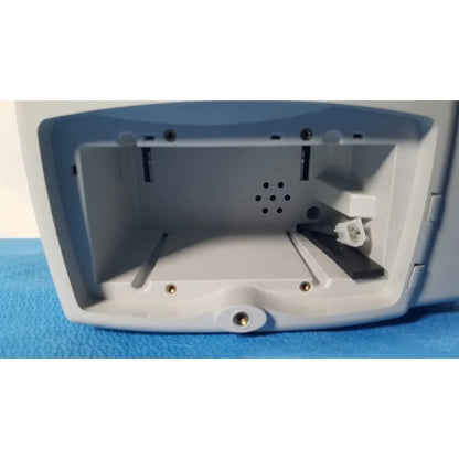 White plastic welch allyn 530t0 vital signs monitor with hinged lid, internal compartments, and mounting holes