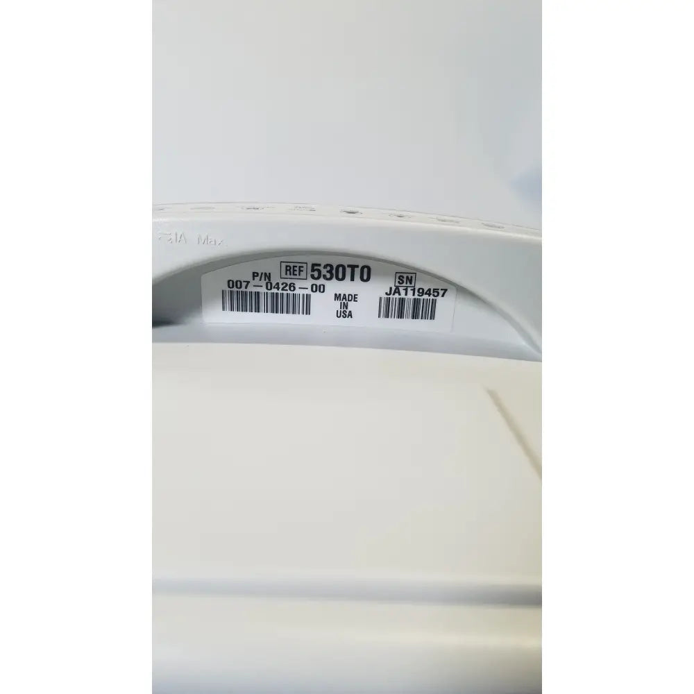 White plastic welch allyn 530t0 vital signs monitor with label showing reference number 530to and serial ja119457