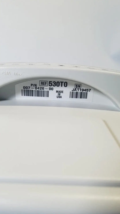 White plastic welch allyn 530t0 vital signs monitor with label showing reference number 530to and serial ja119457