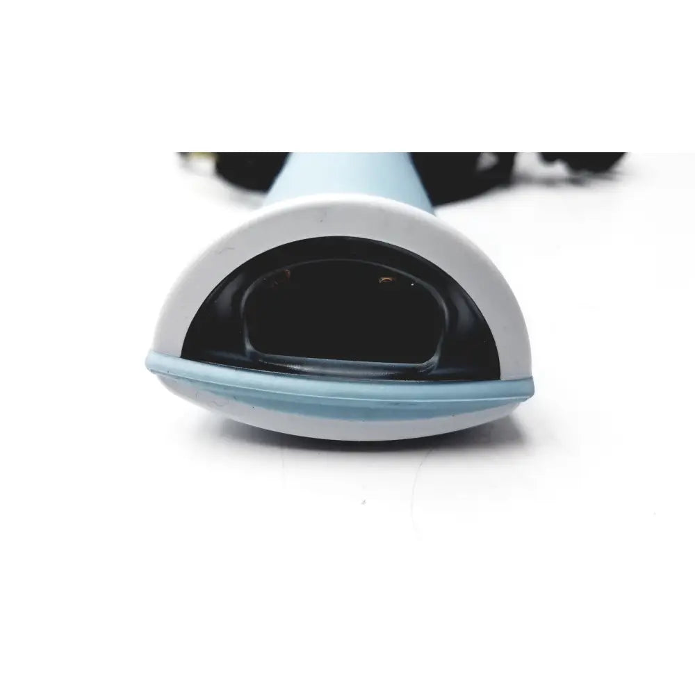 Light blue and white plastic handheld steam iron with rounded dome-shaped nozzle for welch allyn 6000-916hs barcode scanner