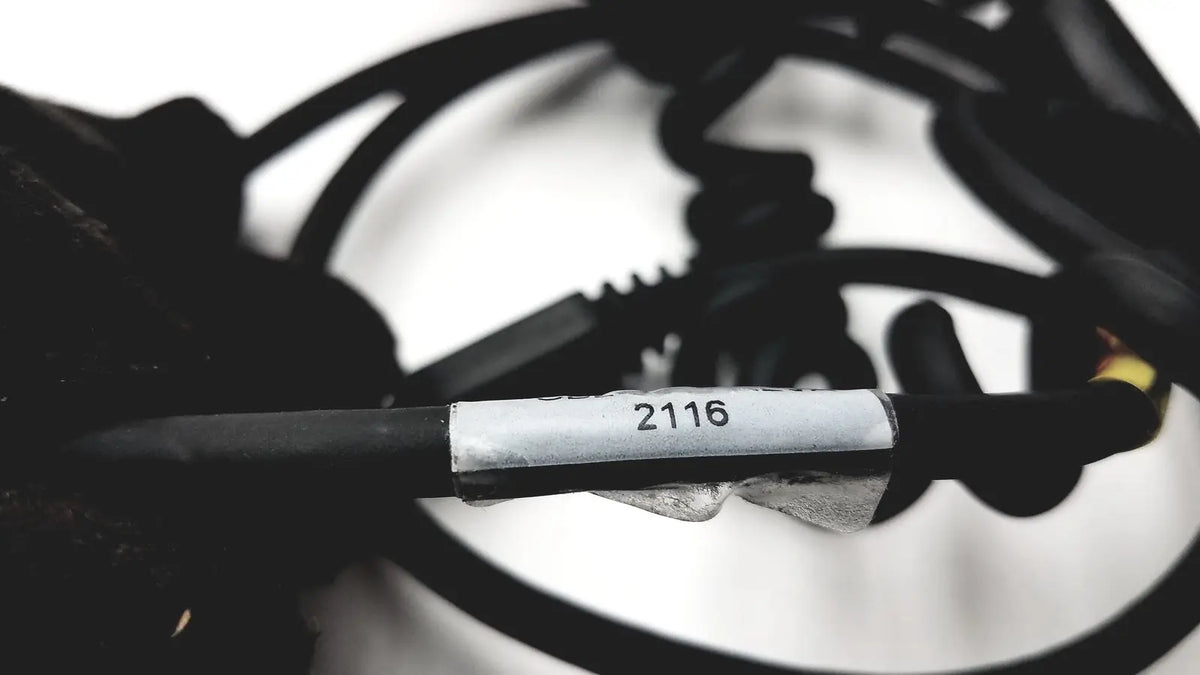 Black coiled cable with white label 2116 for welch allyn 6000-916hs barcode scanner model 6000-916hs