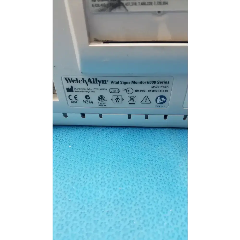 Welch Allyn 6000 Series Vital Signs Monitor Model 65MTXX Vital Signs Monitor, second-hand product photo 8