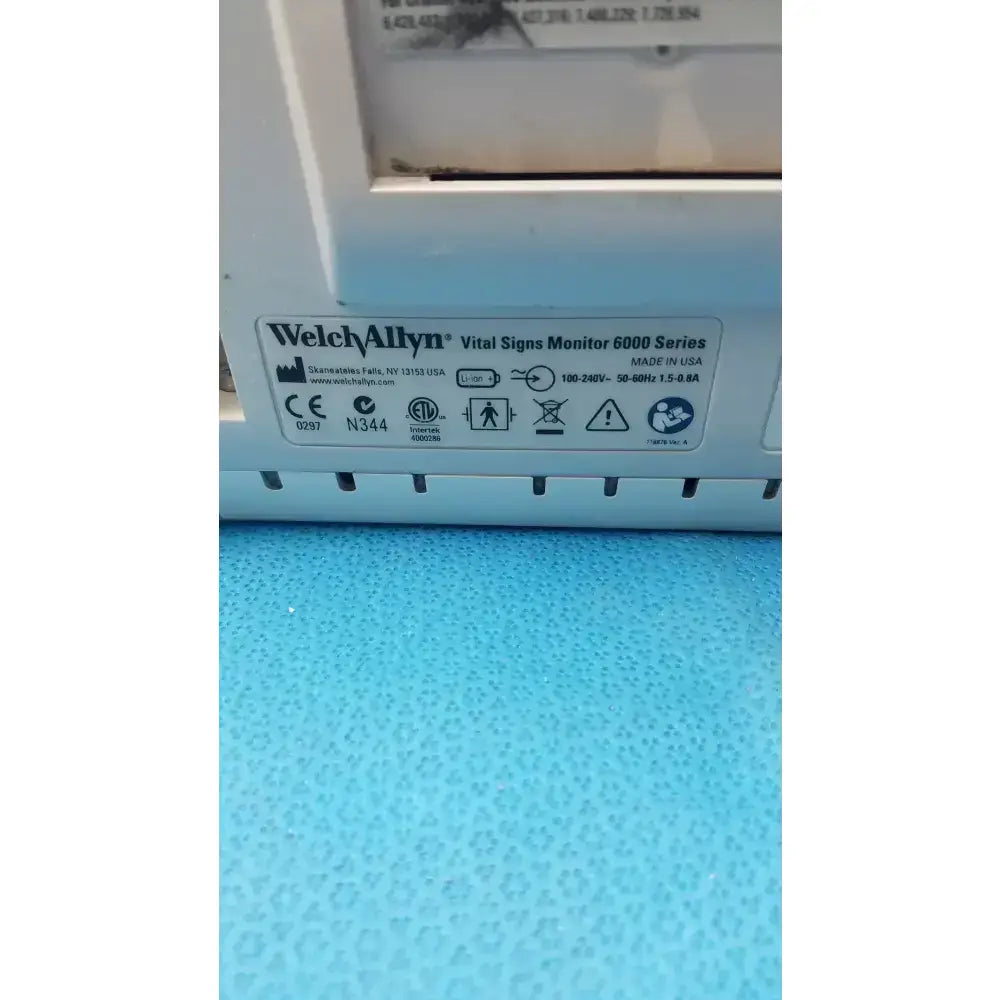 Welch Allyn 6000 Series Vital Signs Monitor Model 65MTXX Vital Signs Monitor, second-hand product photo 8