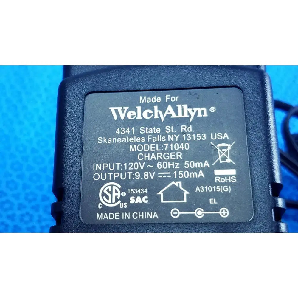 Welch Allyn 71040 Transformer Adapter Charger Power Supply, 120V - 60Hz 50mA Power Supply, second-hand product photo 2