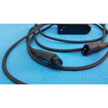 Black coiled cable power adapter plug with dual-pin and angled connectors for welch allyn 73305 6v medical power adapter