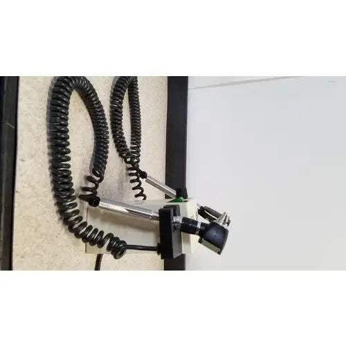 Welch allyn 74710 transformer diagnostic scope with black coiled cable metallic arm and black lens housing