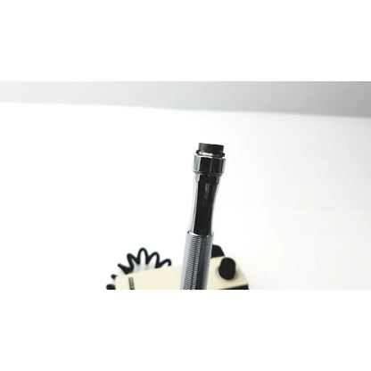 Chrome finished metal pen with textured grip and black cap for welch allyn wall transformer ophthalmoscope otoscope use