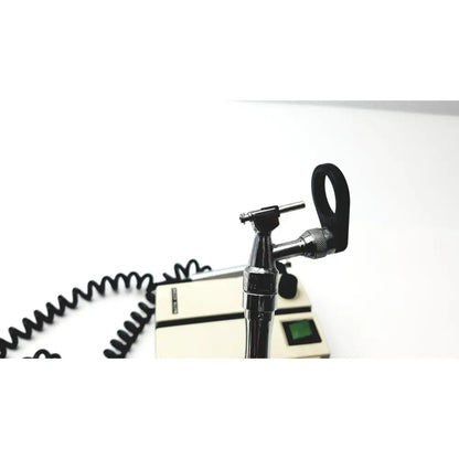 Black and silver welch allyn wall transformer ophthalmoscope otoscope with coiled cable for medical use
