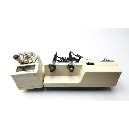 Beige surtemp dental handpiece and probe unit with black handles, coiled cords, and digital display for welch allyn 767 series transformer otoscope ophthalmoscope