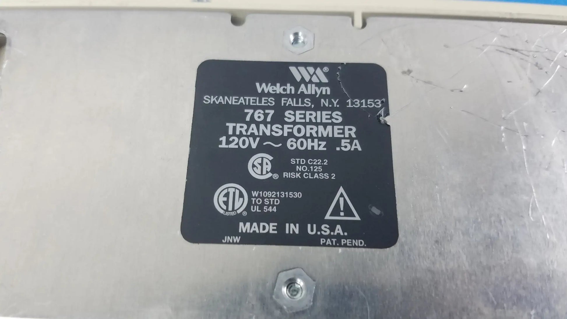 Welch Allyn 767 Series Wall Transformer/No Heads Wall Transformer, second-hand product photo 6