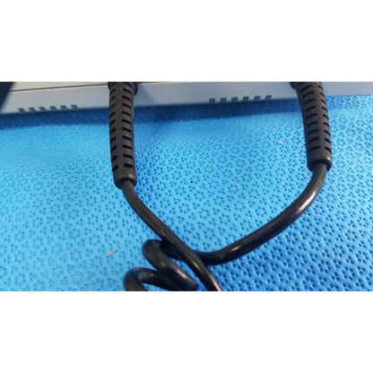 Black coiled cable with textured ribbed connectors for welch allyn wall transformer used in reuse medical devices