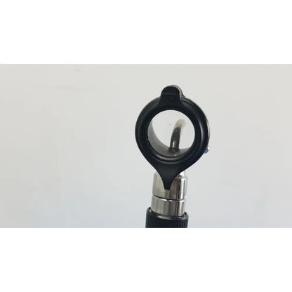 Black rubberized eyepiece with clear lens and metallic shaft for medical use in welch allyn wall transformer coaxial ophthalmoscope
