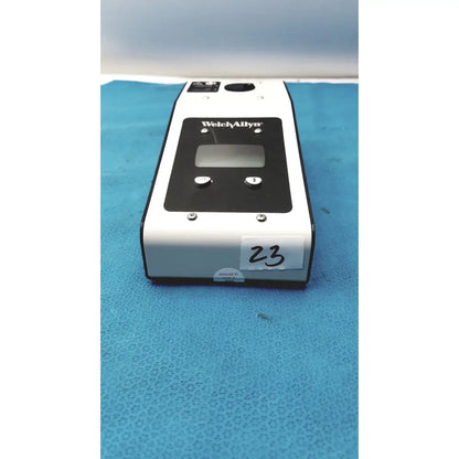 Welch allyn 9600 plus calibration tester with white body black control panel digital display and two circular buttons