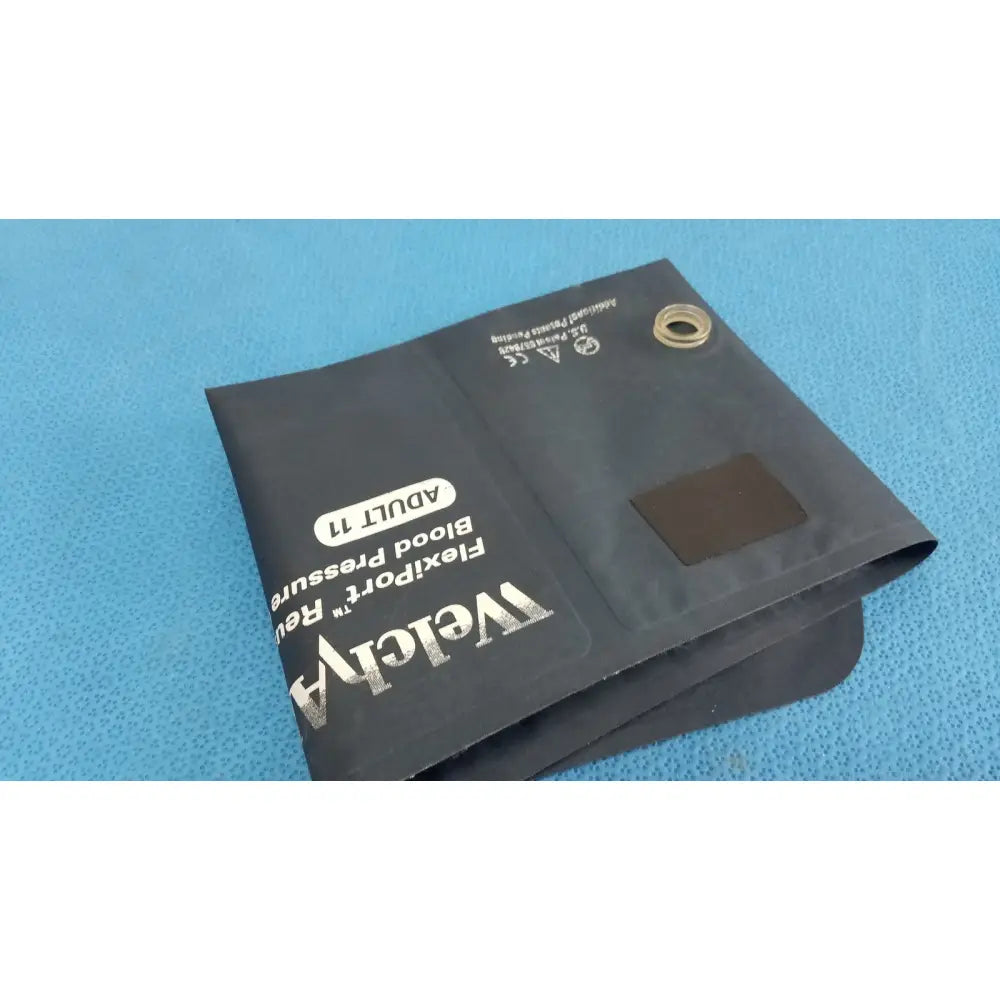 Black welch allyn adult 11 blood pressure cuff with white branding and gold metal ring for accurate blood pressure measurement
