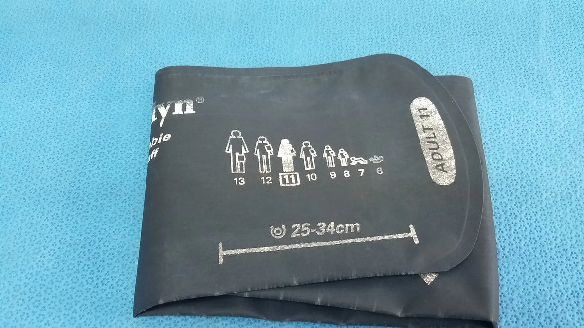 Black rubber welch allyn adult blood pressure cuff size 11 for adults designed for accurate blood pressure measurement