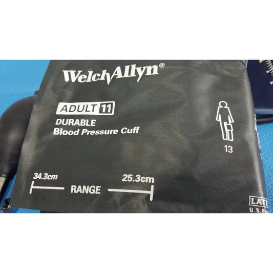 Welch allyn adult black blood pressure cuff made of durable material with size range for accurate measurement