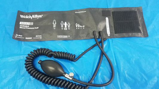 Welch Allyn Blood Pressure Cuff Adult 11 BP Inflation Bulb With Air Valve & Tube Blood Pressure Cuff with Inflation Bulb, Air Valve & Tube, second-hand product photo 1