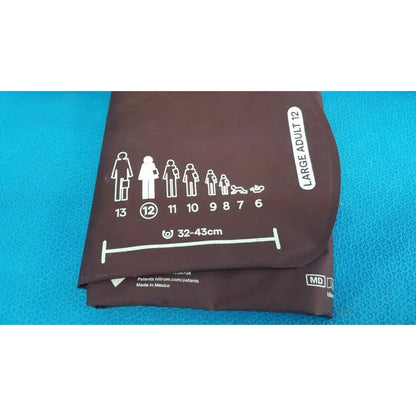 Brown welch allyn blood pressure cuff large adult 12 with size chart 32-43cm and measurement markings lot of 3