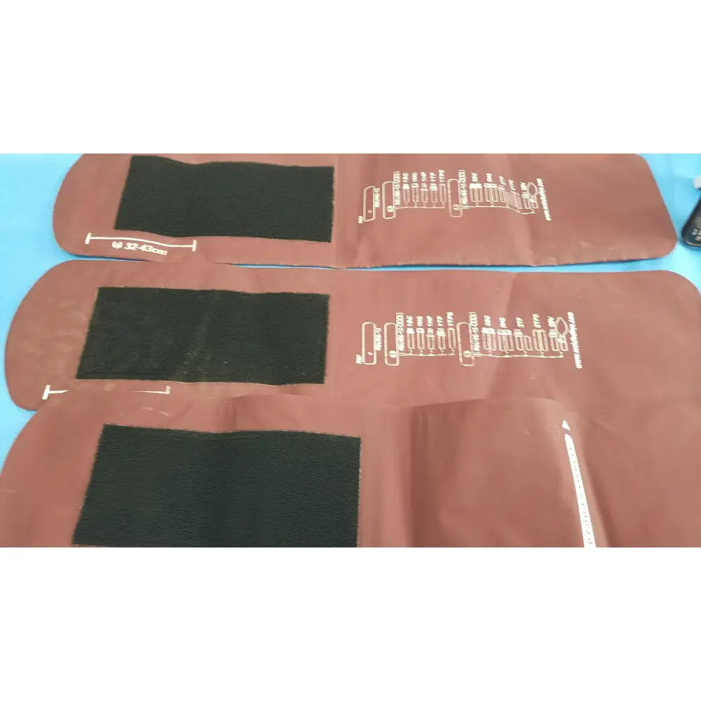 Brown welch allyn blood pressure cuff large adult 12 with black velcro and white measurement markings lot of 3