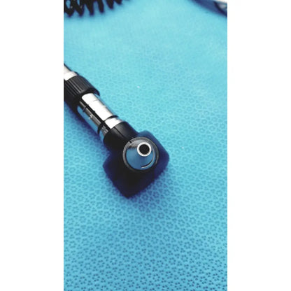 Black and silver welch allyn otoscope with coiled cord for wall transformer reuse medical applications