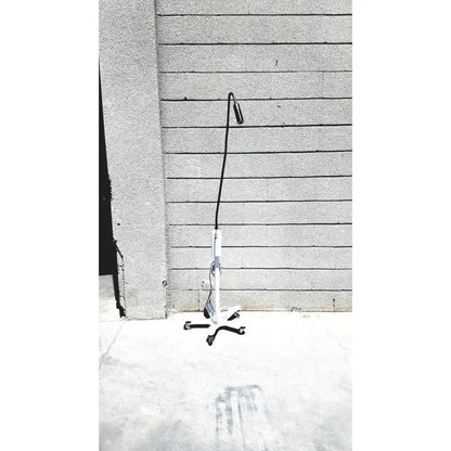 White gooseneck floor lamp with black cord and adjustable arm for welch allyn gs exam light iv reuse medical use