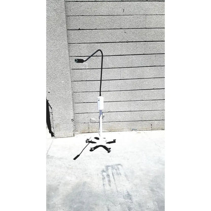 Black and white adjustable floor lamp with flexible gooseneck arm for welch allyn gs exam light use